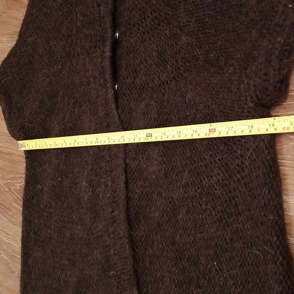 (L) Miss Etam Cardigan Fuzzy Furry Cozy Warm Lounge Cabin Natural Fibres Layers - Picture 5 of 8